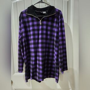 Purple and Black Checkered Pullover